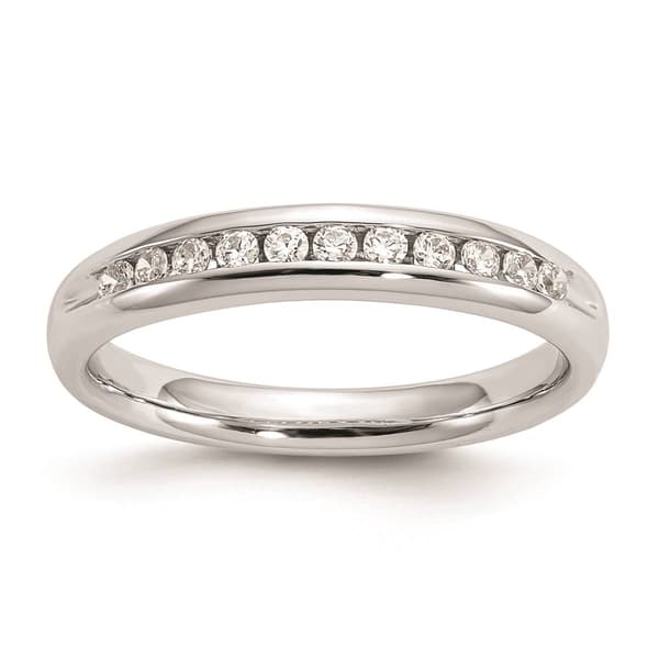 Pure Fire 14kt. White Gold Lab Grown 11-Stone Channel Band