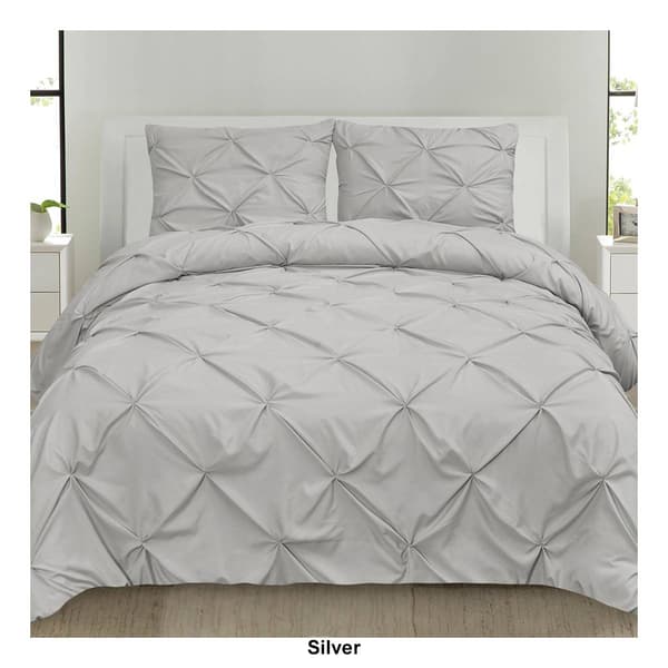 Sweet Home Collection 3pc. Pinch Pleat Pintuck Duvet Cover Set