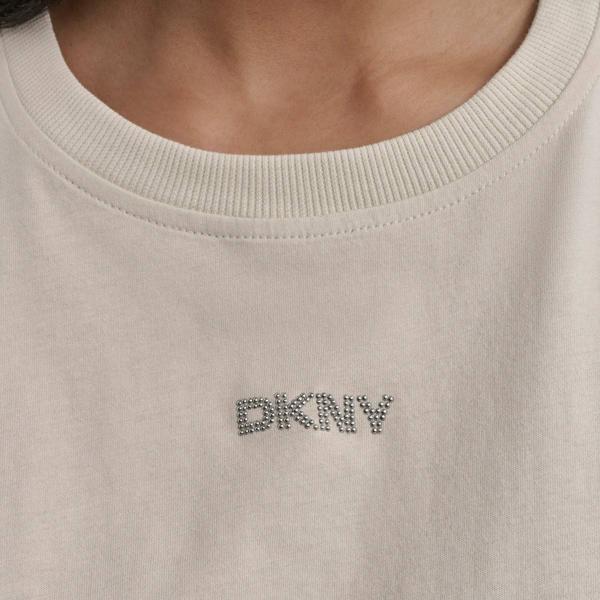Womens DKNY Sport Mini Stud Logo Knot Front Tee