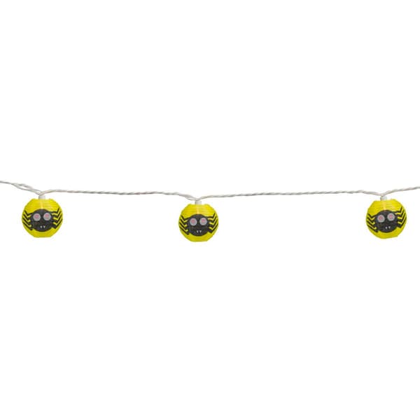 Northlight Seasonal 10ct. Yellow Spider Paper Lantern Lights