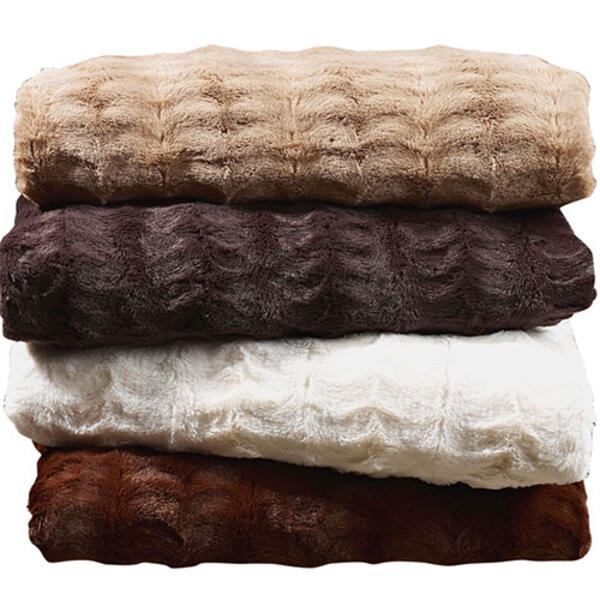 Swift Home Cozy Faux Fur Embossed Blanket - image 