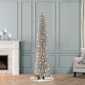 Puleo International 6ft. Pre-Lit Alpine Silver Pencil Tree - image 2