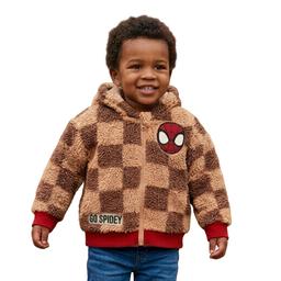 Toddler Boy Marvel Spider-Man Graphic Hooded Sherpa Jacket