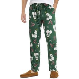 Mens Elf(R) Face & Candy Cane Silky Pajama Pants