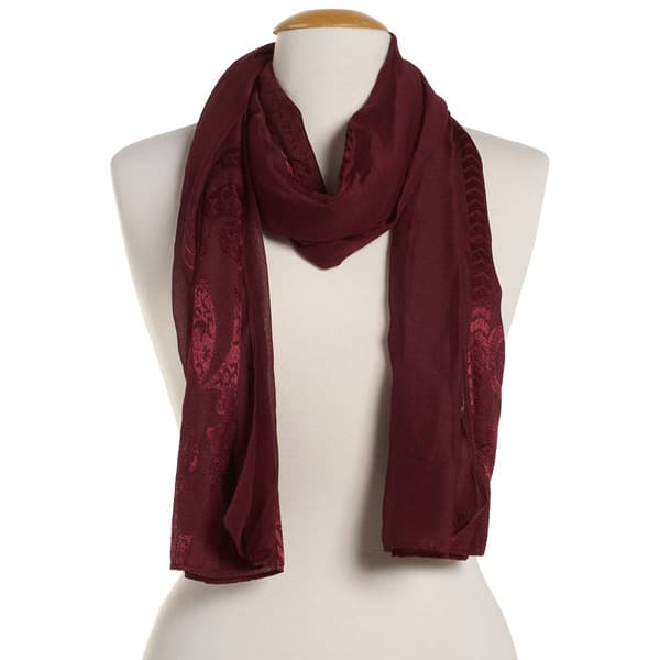 Womens Renshun Solid Pashmina Oblong Scarf - Wine - image 