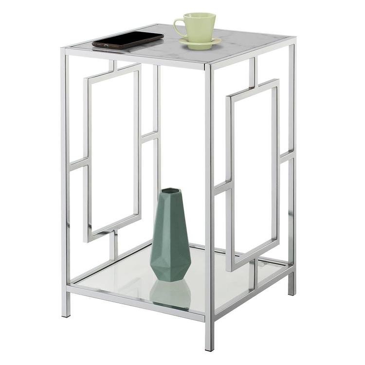 Convenience Concepts Town Square Chrome End Table