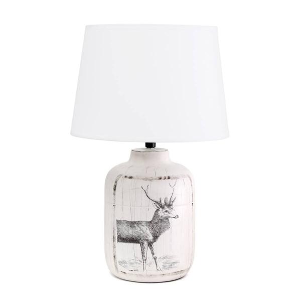 Simple Designs Deer Buck Nature Ceramic Farmhouse Table Lamp - image 
