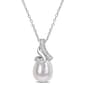 Gemstone Classics&#40;tm&#41; Pearl & Diamond Twisted Drop Pendant - image 1