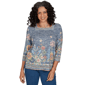 Petite Alfred Dunner Tuscany Square Neck Floral Sweater - image 1