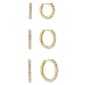 Athra 3pr. 14kt. Gold over Brass CZ Huggie Hoop Earrings Set - image 1