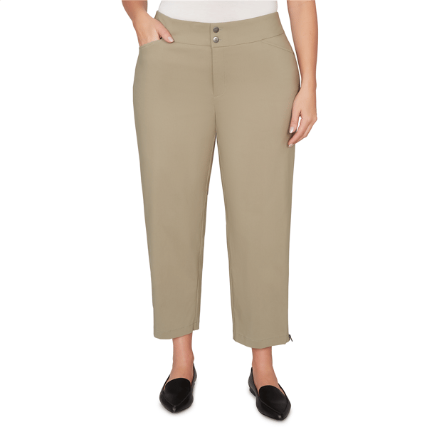 Plus Size Skyes the Limit Fresh Start Solid Ankle Pant With Zip - image 