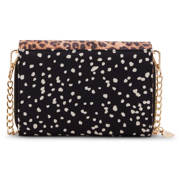 Womens Betsey Johnson Leopard Heart Wallet on a Chain