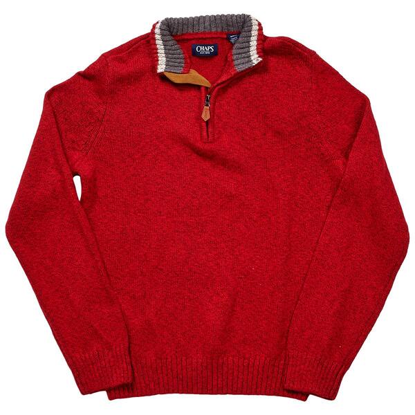 Mens Chaps 1/4 Zip Holiday Twist Sweater - image 