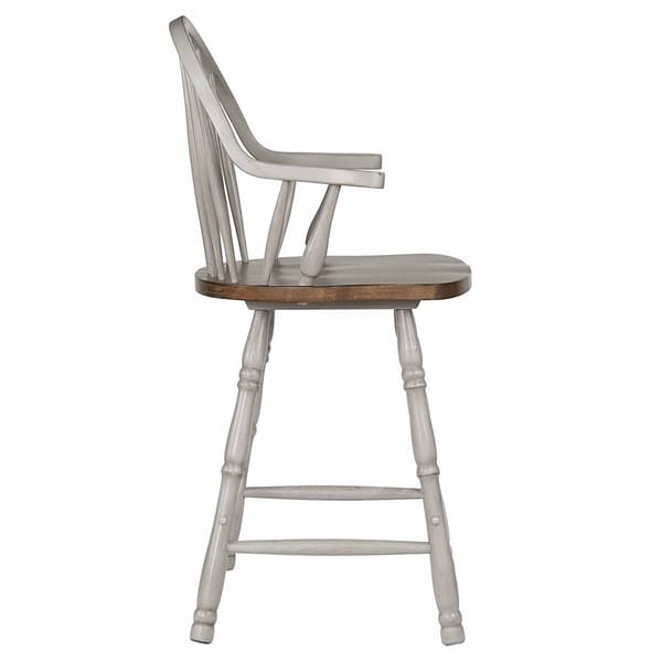 Besthom Country Grove Distressed High Back Bar Stools - Set of 2