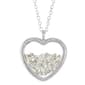 Gianni Argento Sterling Silver 1ct. Diamond Heart Shaker Pendant - image 1