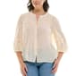 Plus Size Zac & Rachel 3/4 Sleeve Split Neck Button Front Blouse - image 1