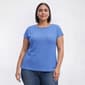 Plus Size Emily Daniels Cap Sleeve Shoulder Button Texture Blouse - image 4