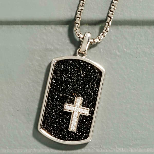 Mens Nova Star(R) Forged 1/10ctw. Lab Grown Diamond Pendant - image 