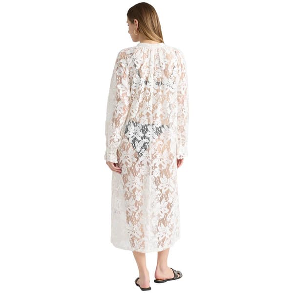 Womens NVLT Long Sleeve Floral Lace V Neck Cover Up Dress