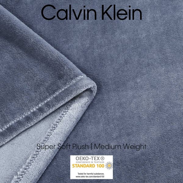 Calvin Klein Solid Plush Blanket