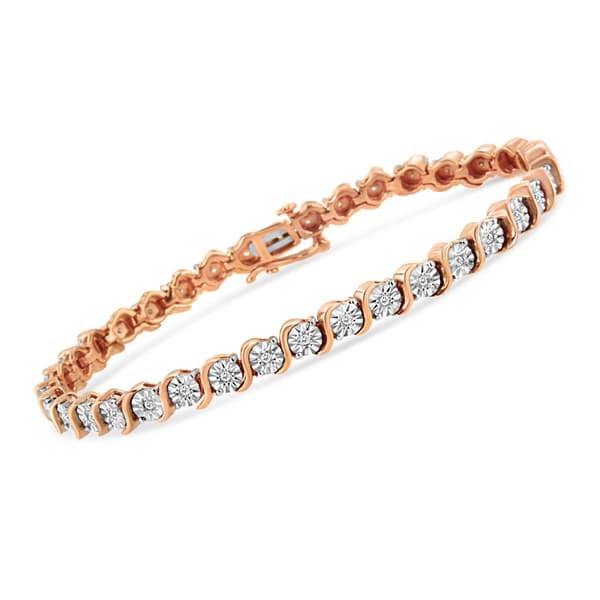 Haus of Brilliance 14kt. Rose Gold 1/4ctw. Tennis Bracelet