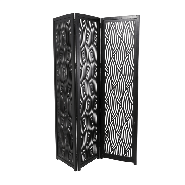 9th & Pike® Modern Black Wooden Room Divider Screen