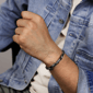 Mens Lynx Matte Finish Stainless Steel Cuff Bangle Bracelet - image 2