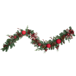 Northlight 6ft Green Pine Christmas Garland with Ornaments & Bows