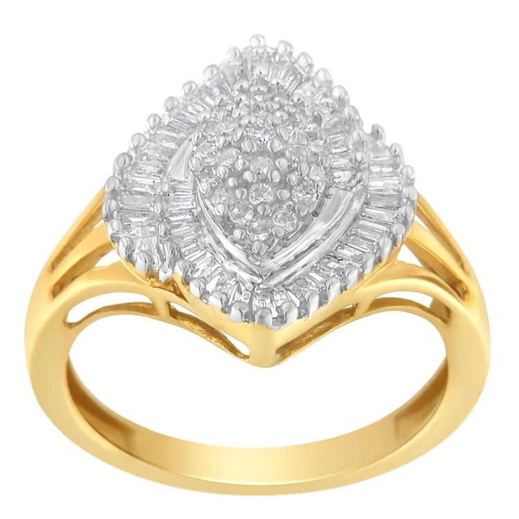 Diamond Classics™ 1/2kt. Yellow Gold Diamond Cocktail Ring