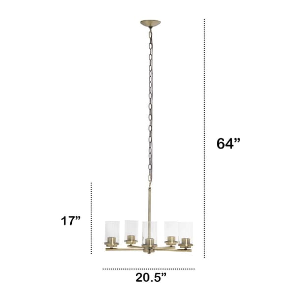 Lalia Home 5-Light Classic Clear Glass/Metal Hanging Chandelier