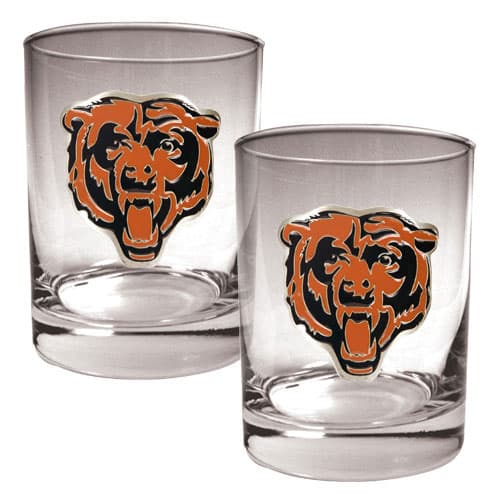 NFL Chicago Bears 2pc. 14oz. Rocks Glass Set