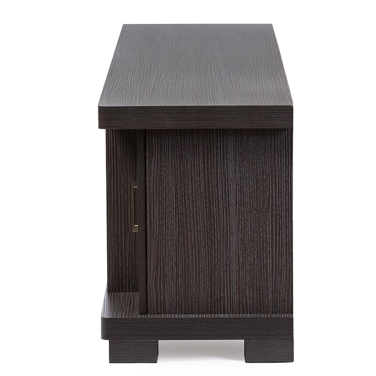 Baxton Studio Viveka 70in. Wood TV Cabinet with 2 Glass Doors
