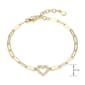 Forever Facets 18kt. Gold Plated Open Heart Bracelet - image 2