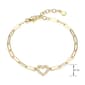 Forever Facets 18kt. Gold Plated Open Heart Bracelet - image 2