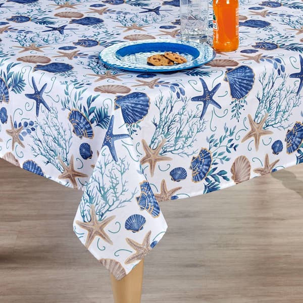 Oxford Melanie Shells Indoor/Outdoor Tablecloth - image 