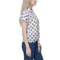 Petite NY Collection Short Sleeve Tie Front Dot Blouse - image 3