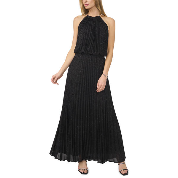 Petite MSK Sleeveless Chiffon Glitter Pleat Maxi - image 