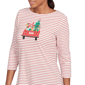Womens Ruby Rd. Must Haves II Christmas Truck Stripe Tee - image 5