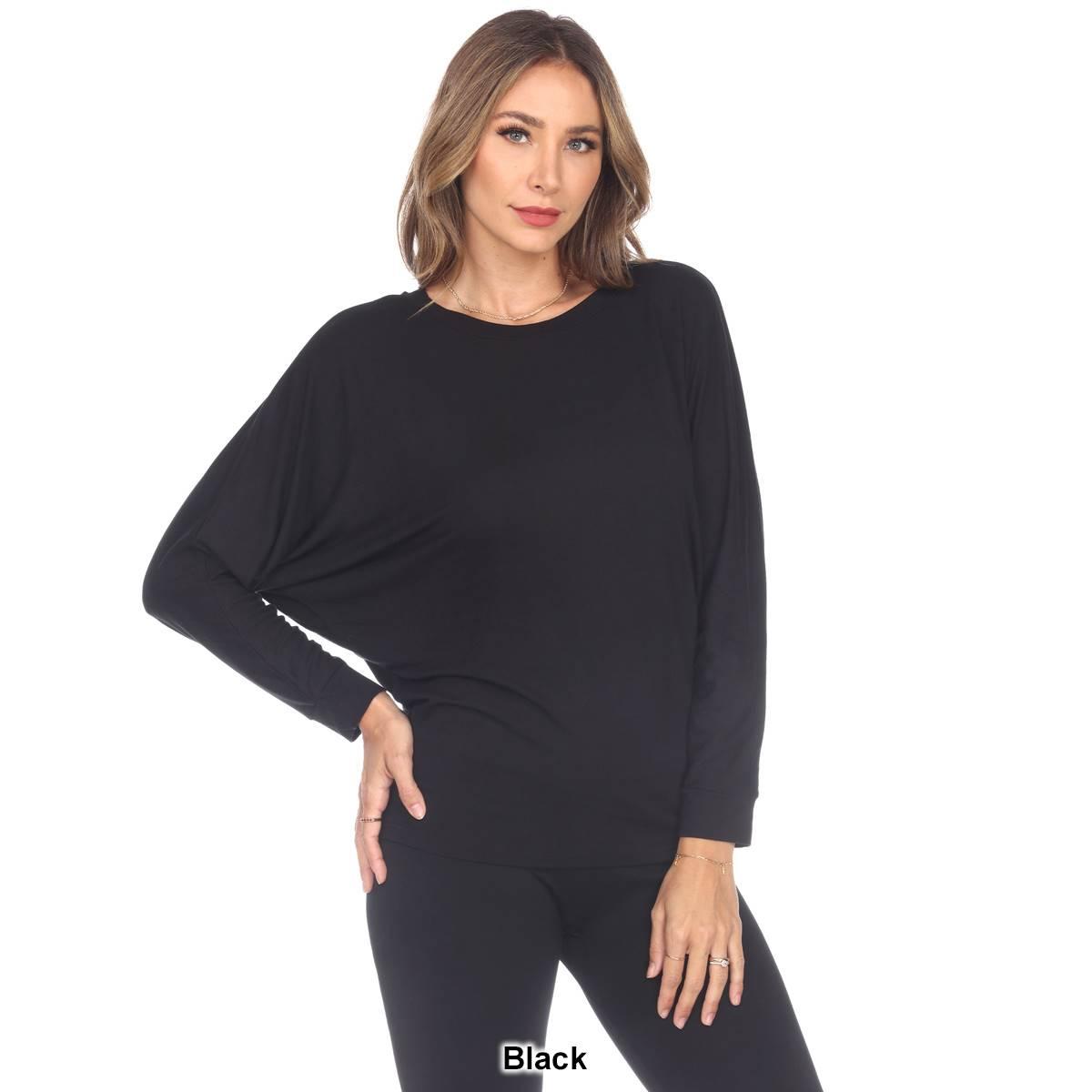 Womens White Mark Long Sleeve Banded Dolman Tunic