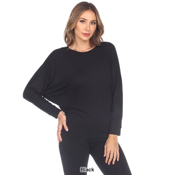 Womens White Mark Long Sleeve Banded Dolman Tunic