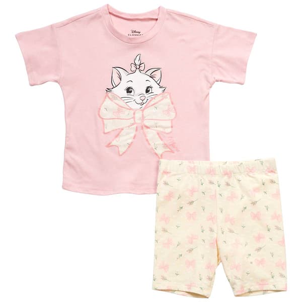Girls (4-6x) Disney The Aristocats Marie Tee & Bike Short Set - image 