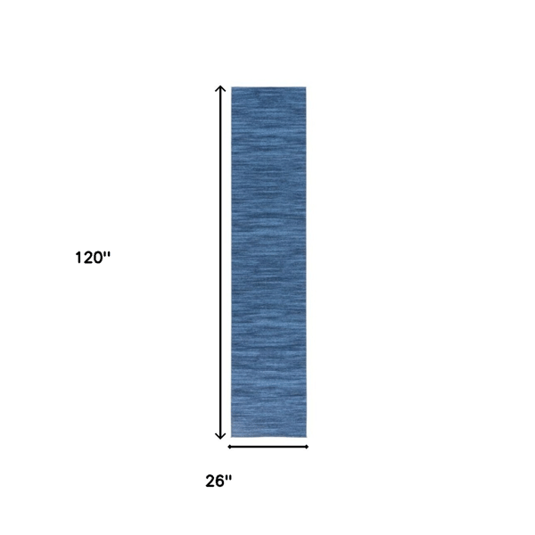 HomeRoots Blue Abstract Washable Runner Rug