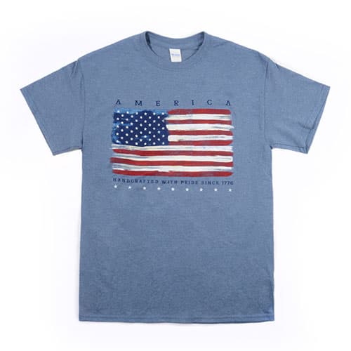 Mens Patriotic Handcrafted 1776 Flag Short Sleeve Graphic...