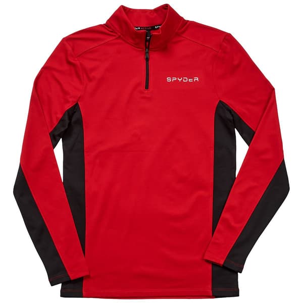 Mens Spyder Long Sleeve 1/4 Zip Color Block Jersey Tee