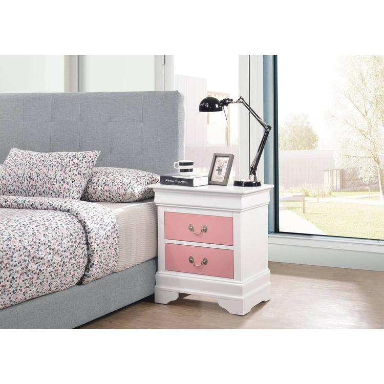 Passion Furniture Louis Philippe 2-Drawer Nightstand
