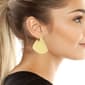 Steve Madden Geometric Gold Statement Hoop Earrings - image 3