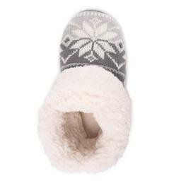 Womens MUK LUKS® Melinda Boot Slippers - Grey Snowflake