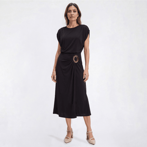 Womens MSK Dolman Sleeve Solid Hardware Trim Maxi Dress