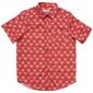Mens Joe Marlin Palm Trees Polyester Button Down Shirt-Watermelon - image 1