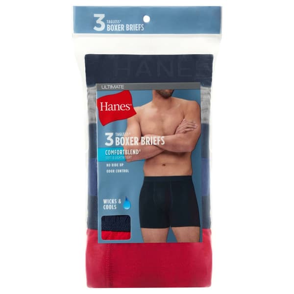 Mens Hanes Ultimate®  3pk. Boxer Briefs - Navy/Grey/Red
